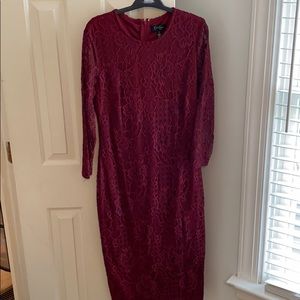 Jessica Simpson burgundy lace dress